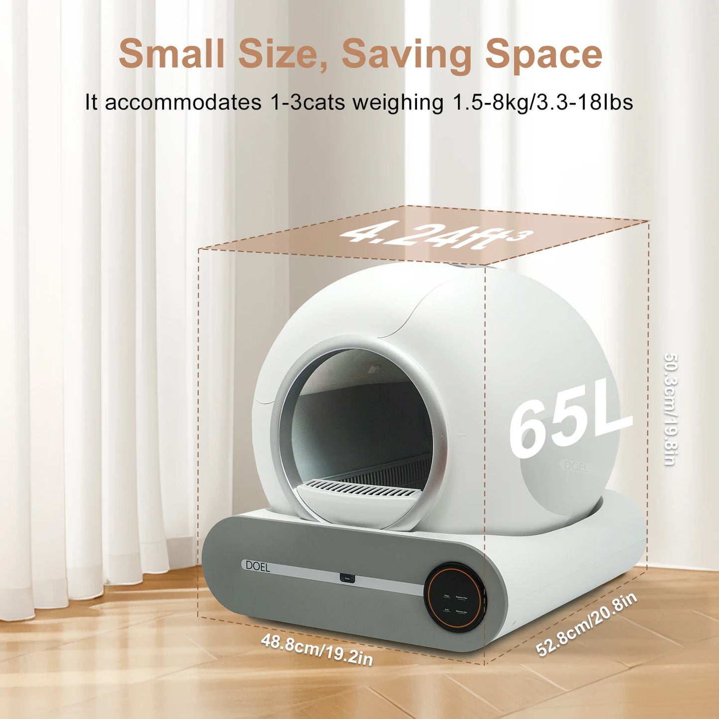 DOEL Self Cleaning Cat Litter Box Automatic Smart App