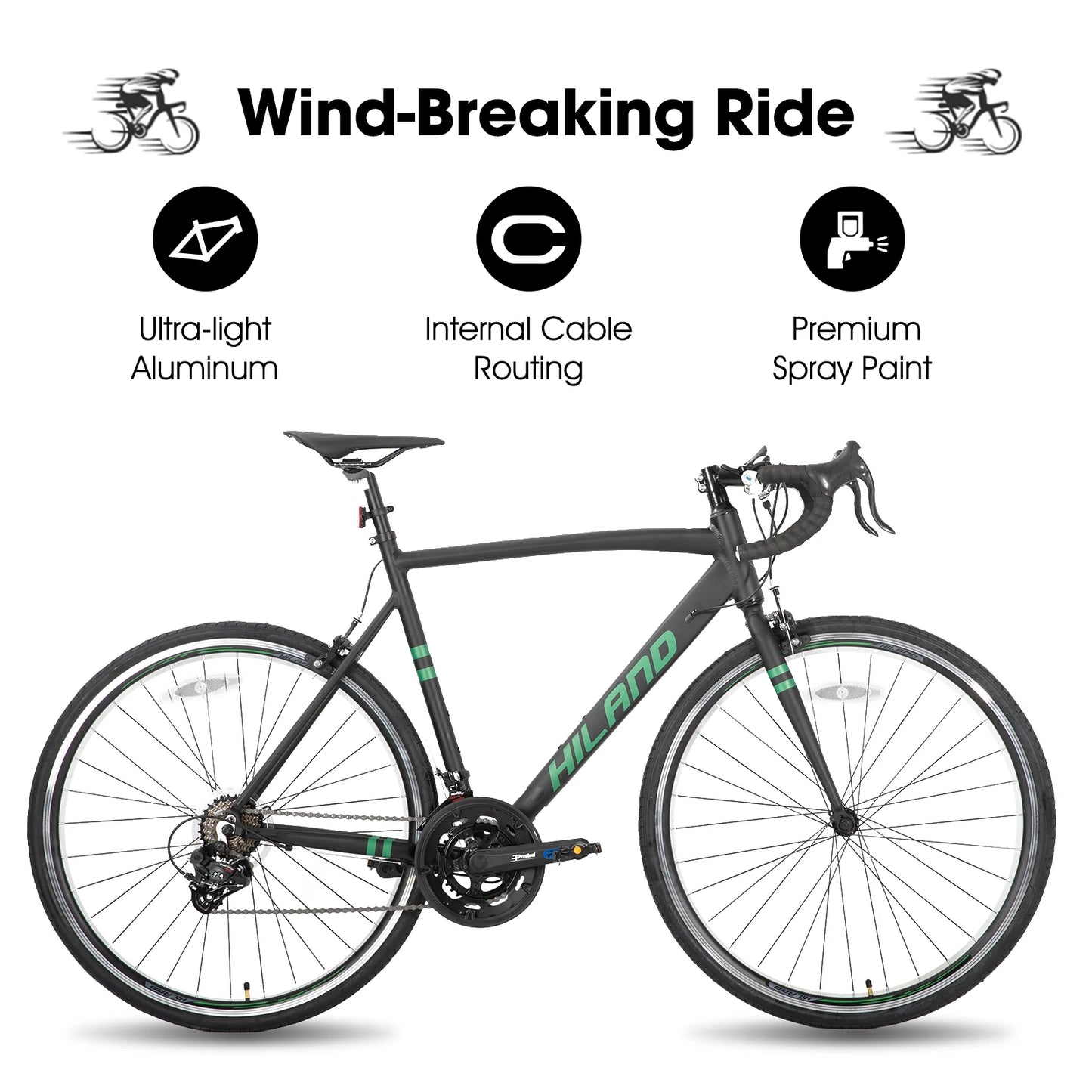 Hiland Aluminum Road Bike Shimano 14 Speeds For Men