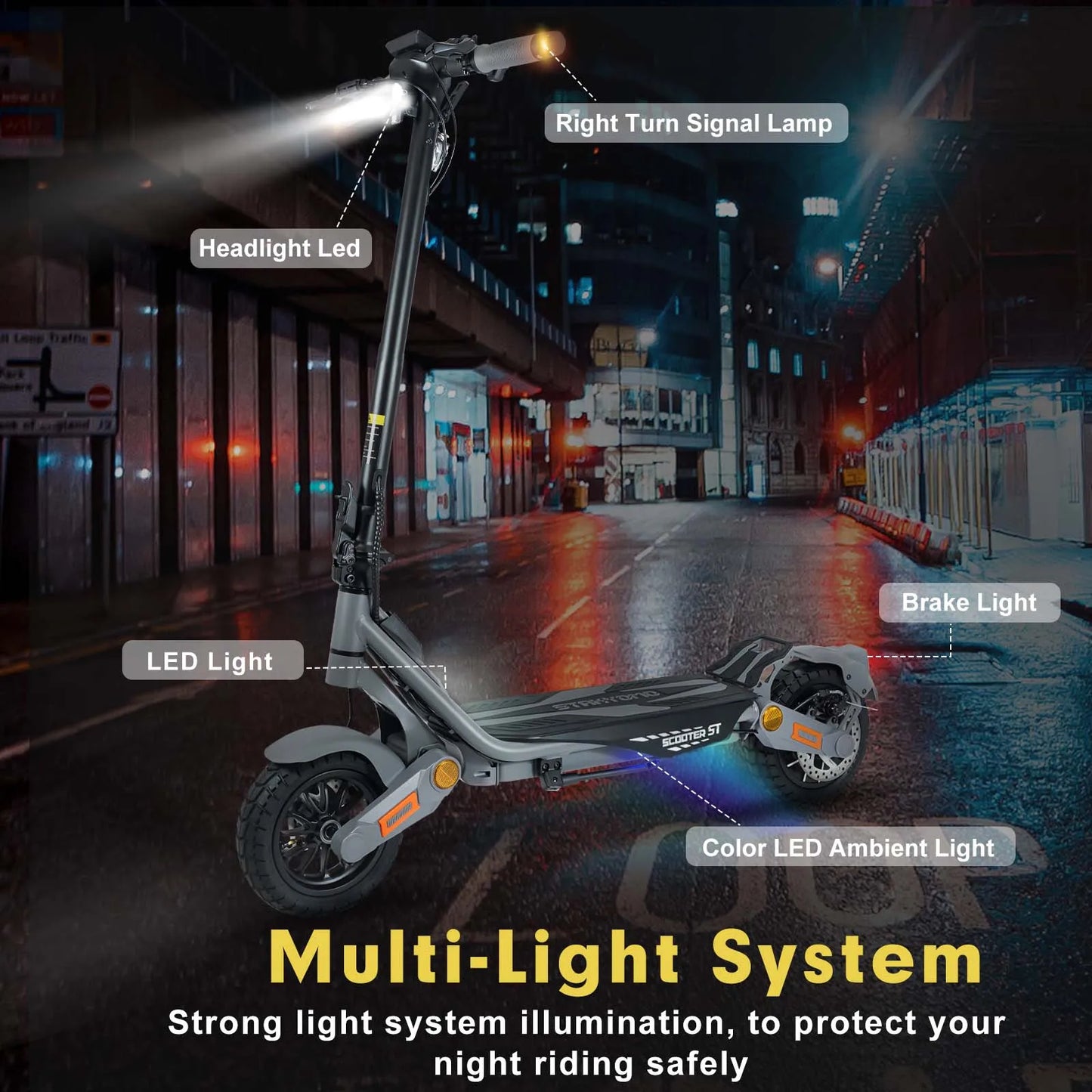 BIkydom Electric Scooter 1200W Motor 48V Battery 35mph