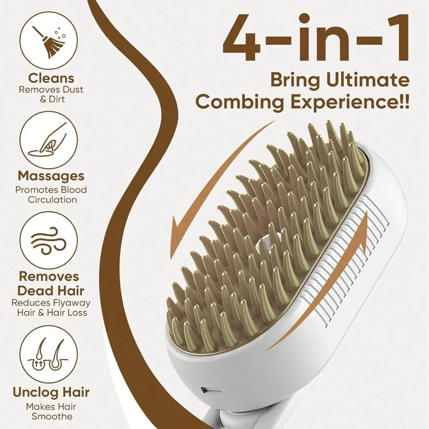 Steam Brush For Cats And Dogs 4 In 1 Self Cleaning Grooming