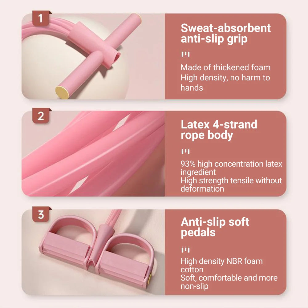 Multi Function 6 Tube Resistance Band Tension Rope For Gym