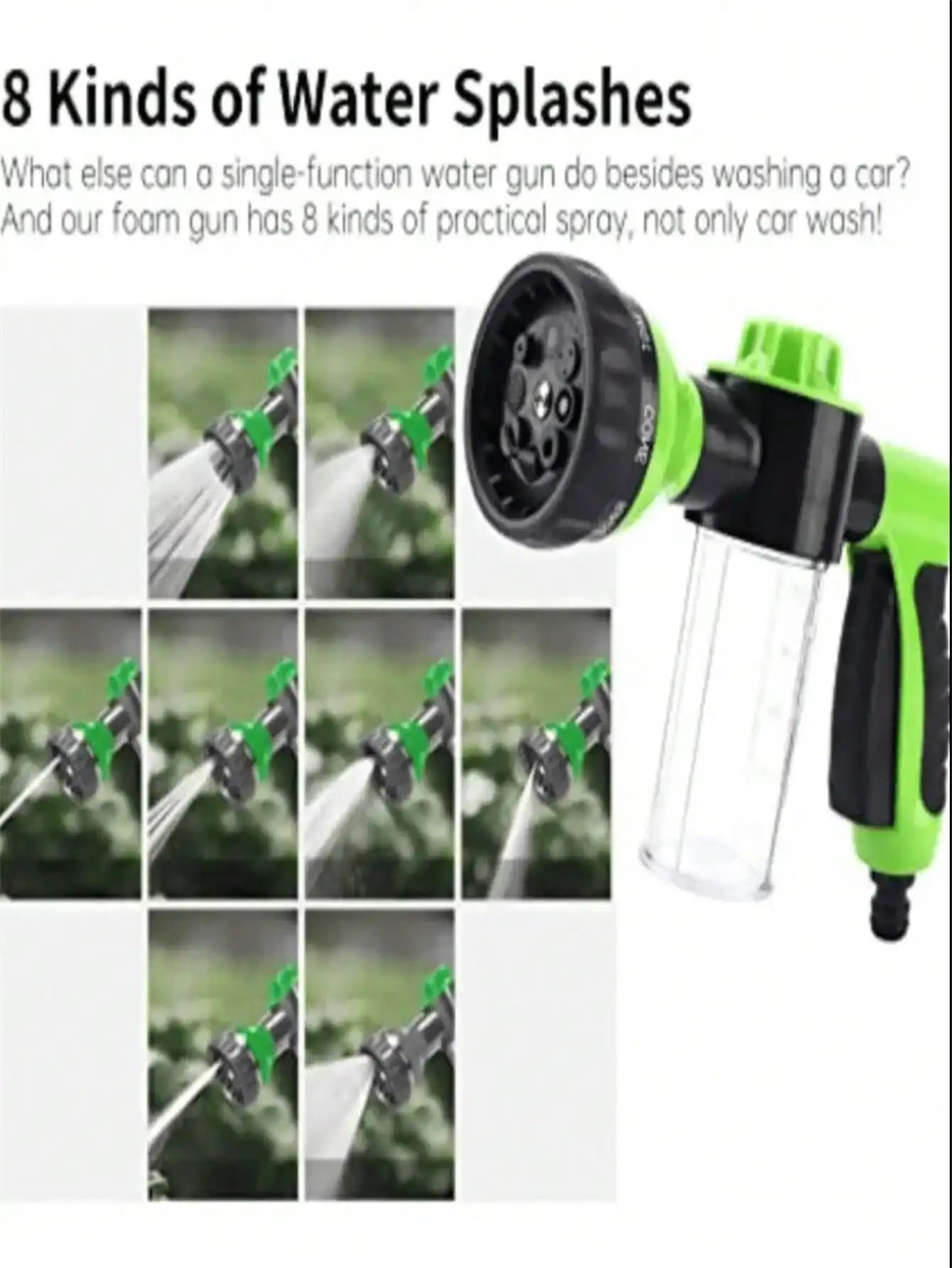 Car Wash Foam Sprayer With Soap Reservoir Garden Hose Nozzle