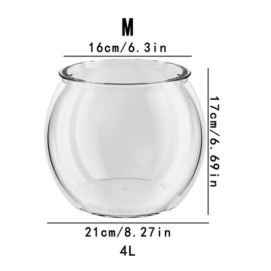 Pet Clear Round Fish Bowl Aquarium Tank Vase Decor
