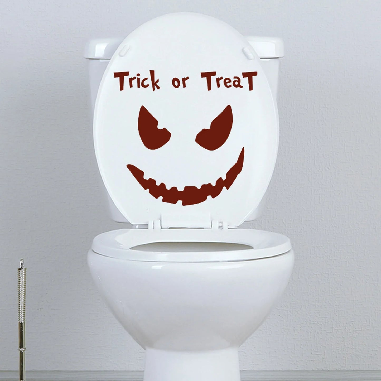 Halloween pumpkin ghost face creative toilet sticker removable Halloween decoration funny pumpkin face bathroom toilet sticker