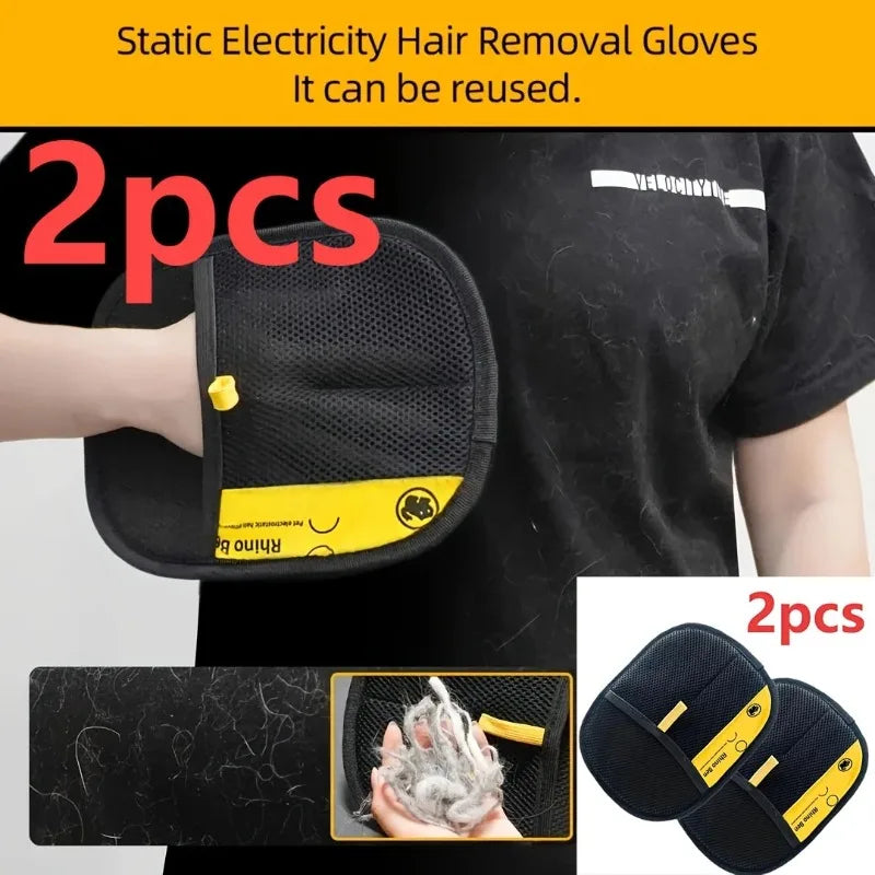 Pet Hair Removal Gloves Double Sided Grooming for Cats
