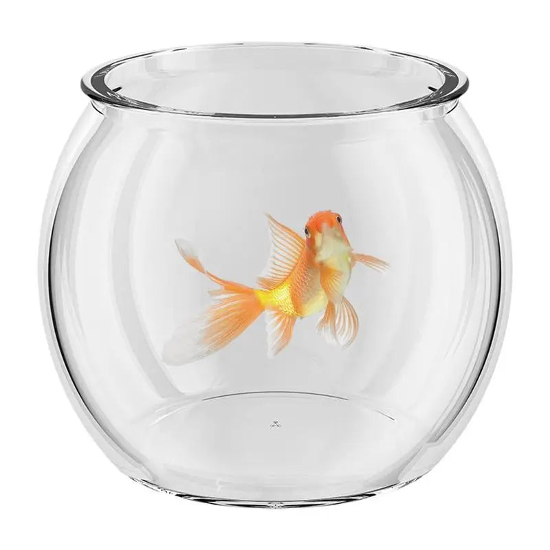 Pet Clear Round Fish Bowl Aquarium Tank Vase Decor