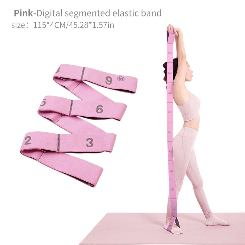 Elastic Yoga Stretching Strap With Loops For Ballet Dance Pilates