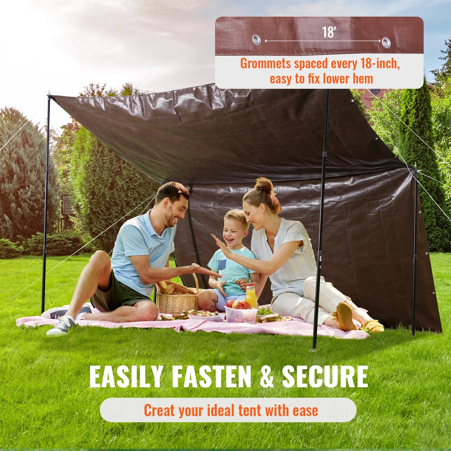 SucceBuy Heavy Duty Tarp Waterproof Poly Tarpaulin With Grommets