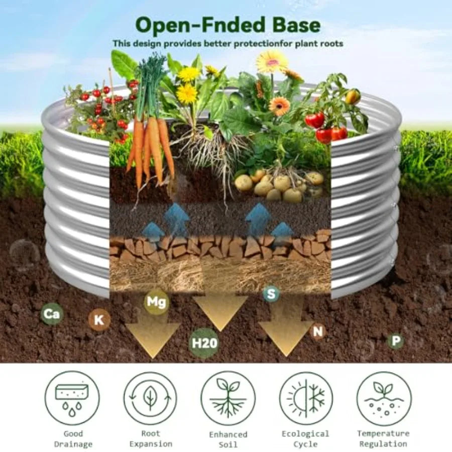 4 Pack Galvanized Steel Raised Garden Beds Outdoor