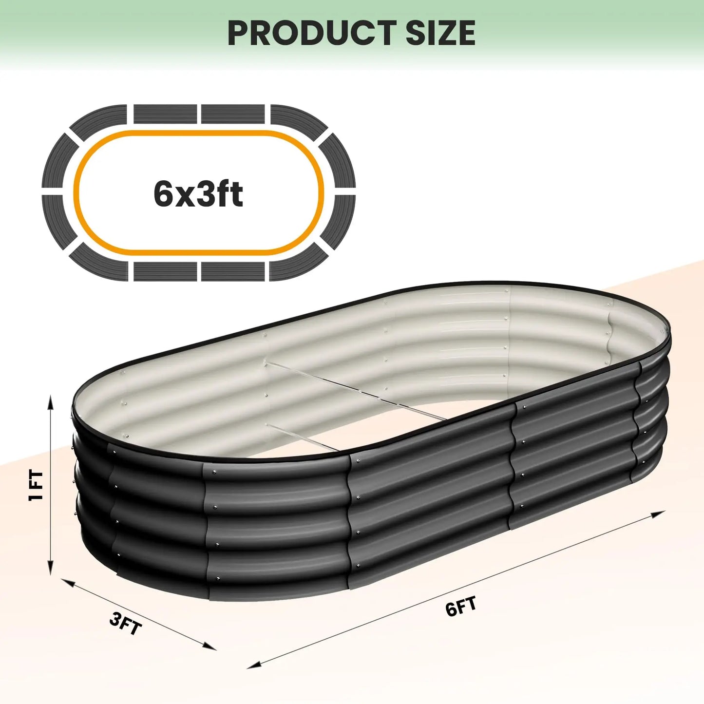 HiMISS 2 Pack Galvanized Steel Raised Garden Bed Open Base