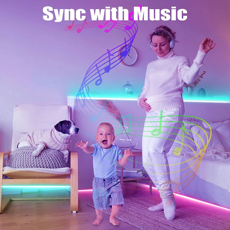 RGB 5050 LED Strip Lights With Bluetooth App Control 12V