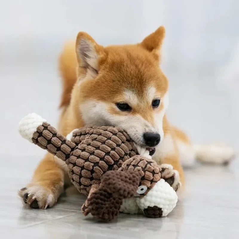 Plush Squeaky Puppy Chew Toys Interactive Teething Donkey Design