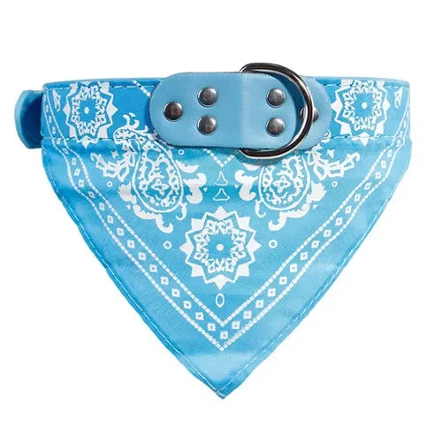 Leather Printed Adjustable Dog Bandana Collar for Chihuahua Puppy