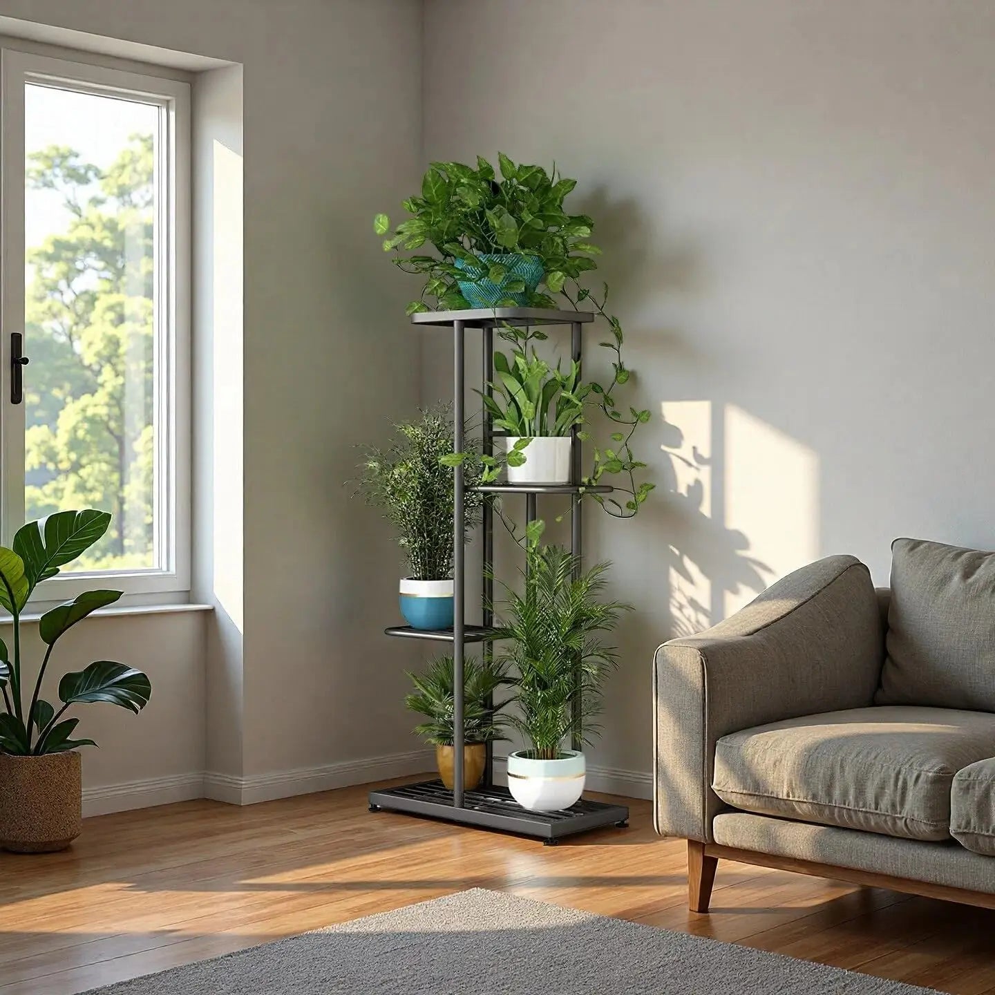Metal Plant Stand 4 Tier Indoor Outdoor Corner Shelf