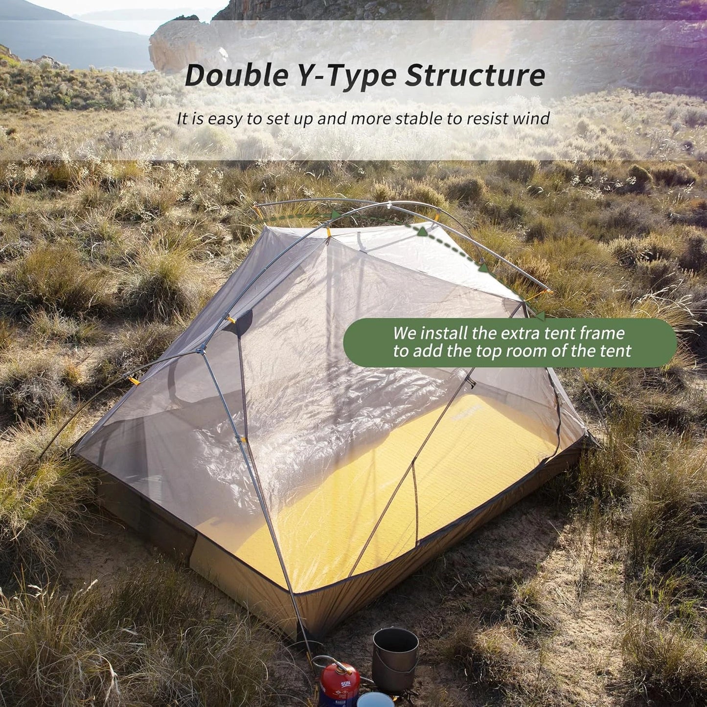 Naturehike Mongar Two Person Backpacking Tent Ultralight Waterproof Camping