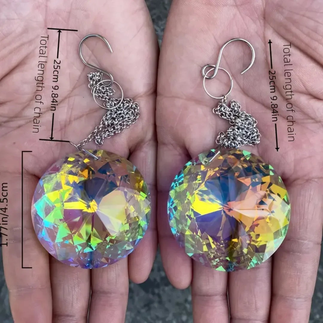 Round Crystal Sun Catchers Glass Prism Rainbow Maker For Window