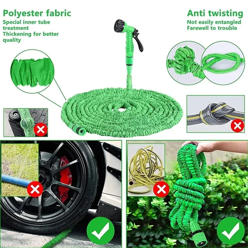 High Pressure Retractable Expandable Garden Hose With Spray Nozzle