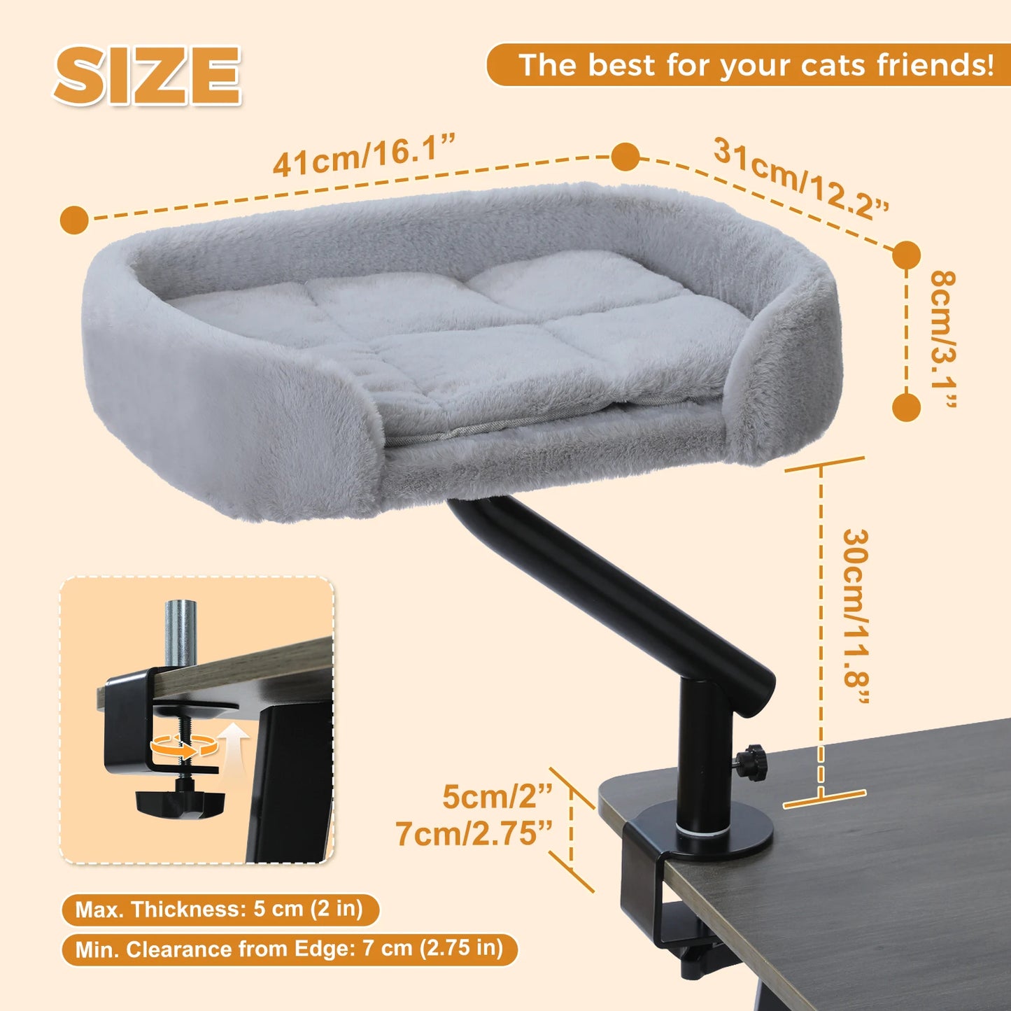 PAWZ Road Cat Desk Bed 360 Rotatable Cat Stand Hammock