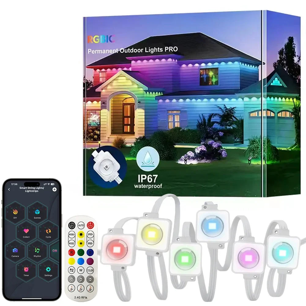 MIMIRGB Smart Outdoor Lights IP67 Waterproof String With App Control