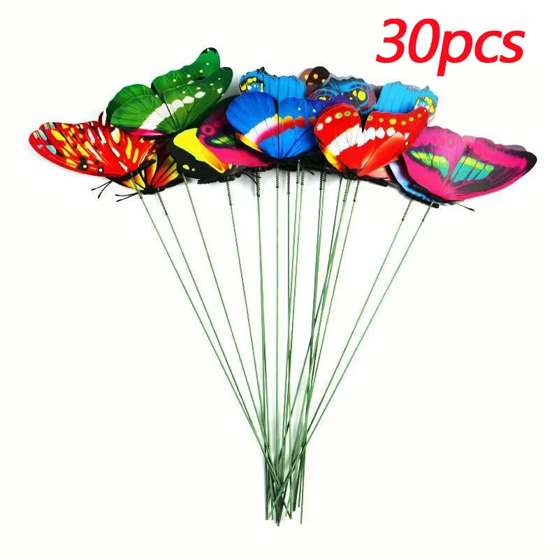 PVC Butterfly Garden Stakes Outdoor Decor 10 20 50 Pcs