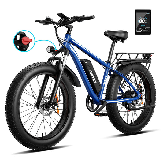 AMYET EB26 Electric Bike 1500W 28 MPH Fat Tire Mountain Ebike