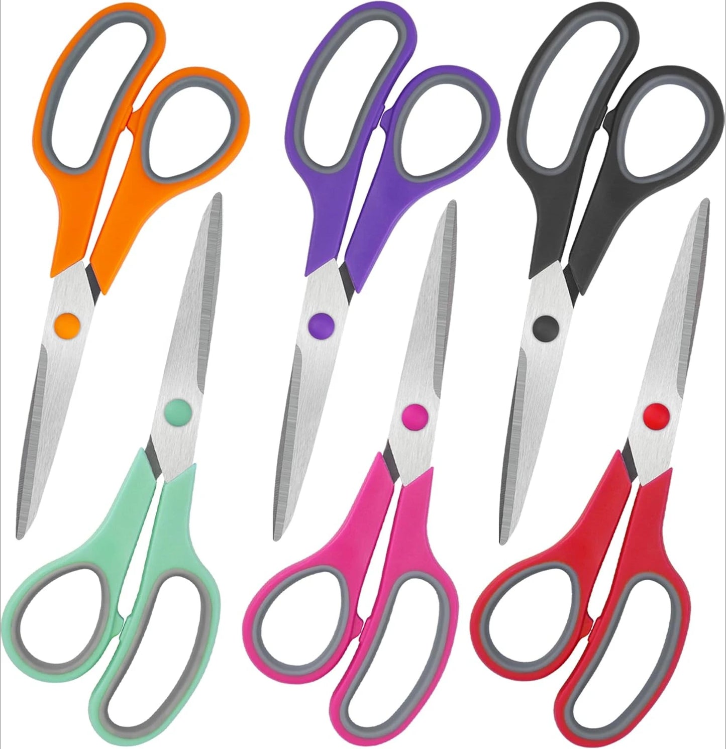 All Purpose Comfort Grip Scissors For Office School Craft Fabric