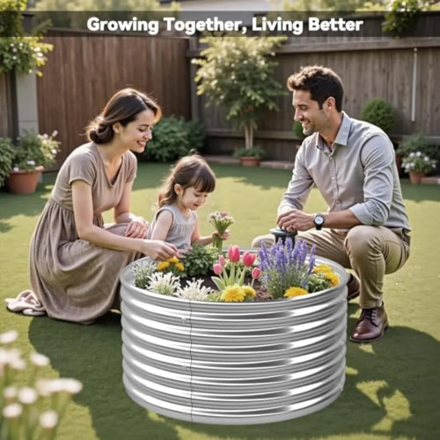 4 Pack Galvanized Steel Raised Garden Beds Outdoor
