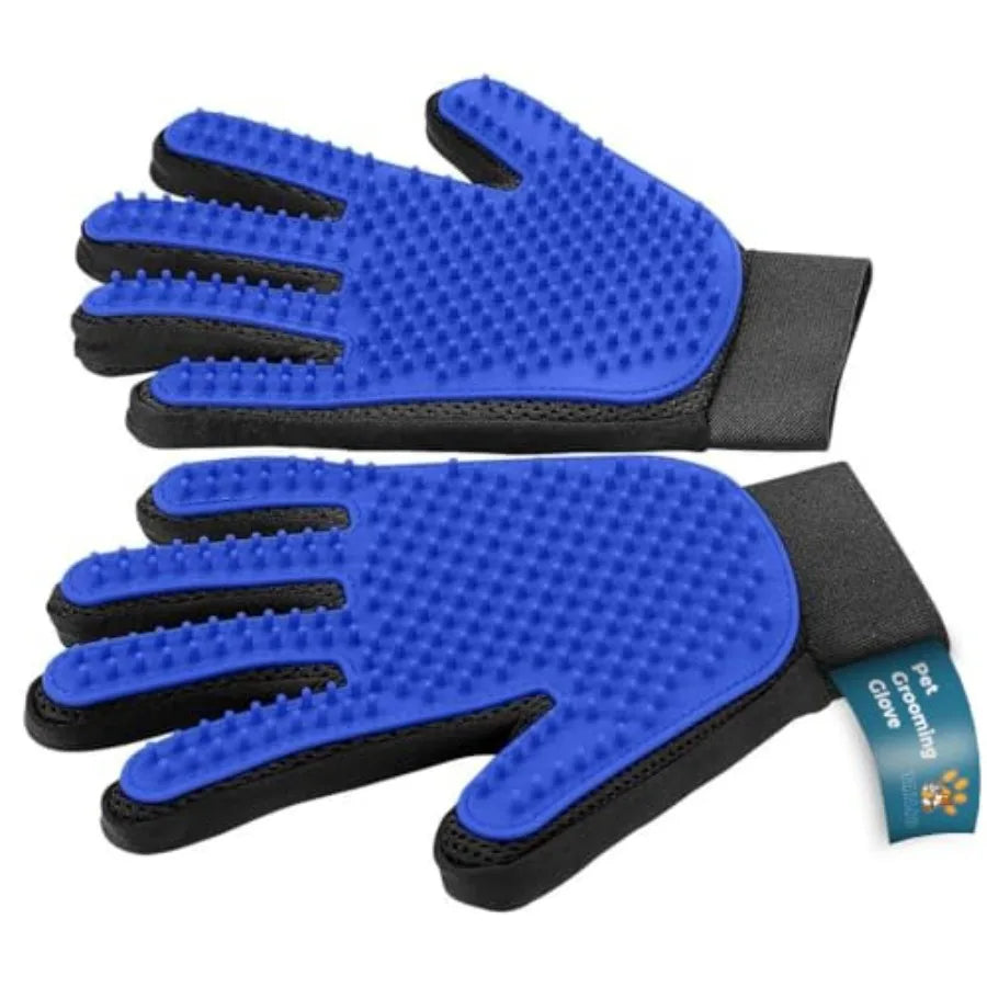 Pet Grooming Gloves 2 In 1 Deshedding Massage Mitt For Dogs And Cats