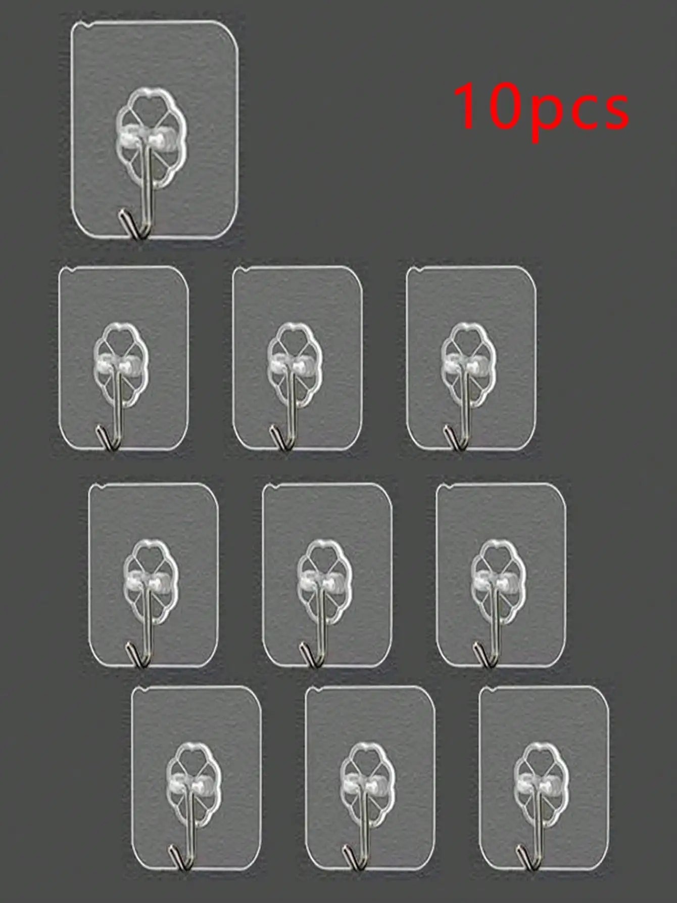 Transparent Heavy Duty Adhesive Hooks No Drilling Removable Waterproof