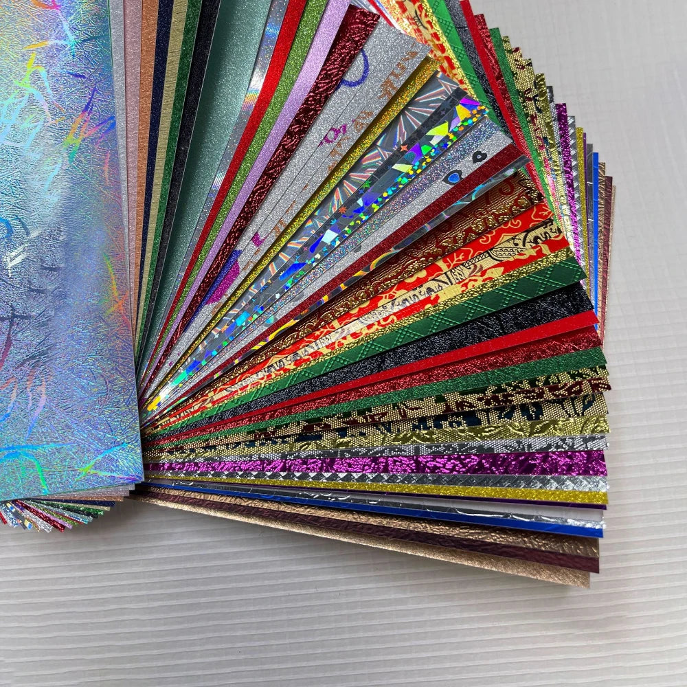 LISM 50 Sheets Glitter Paper Assorted Holographic Textured Cardstock