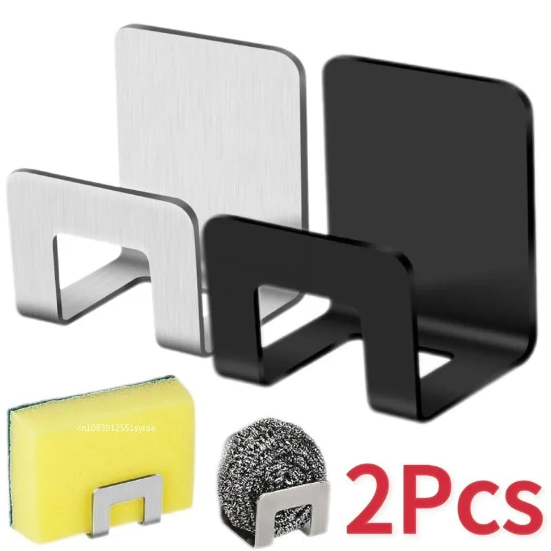 Stainless Steel Kitchen Sponge Holder Tray Drainer Rack Self Adhesive