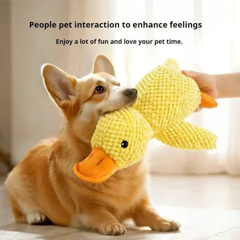 Squeaky Plush Duck Dog Toy Bite Resistant Chew Toy