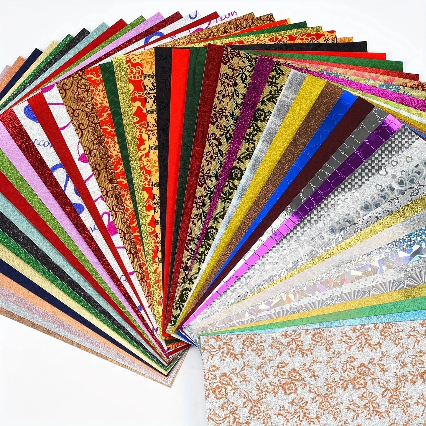 LISM 50 Sheets Glitter Paper Assorted Holographic Textured Cardstock