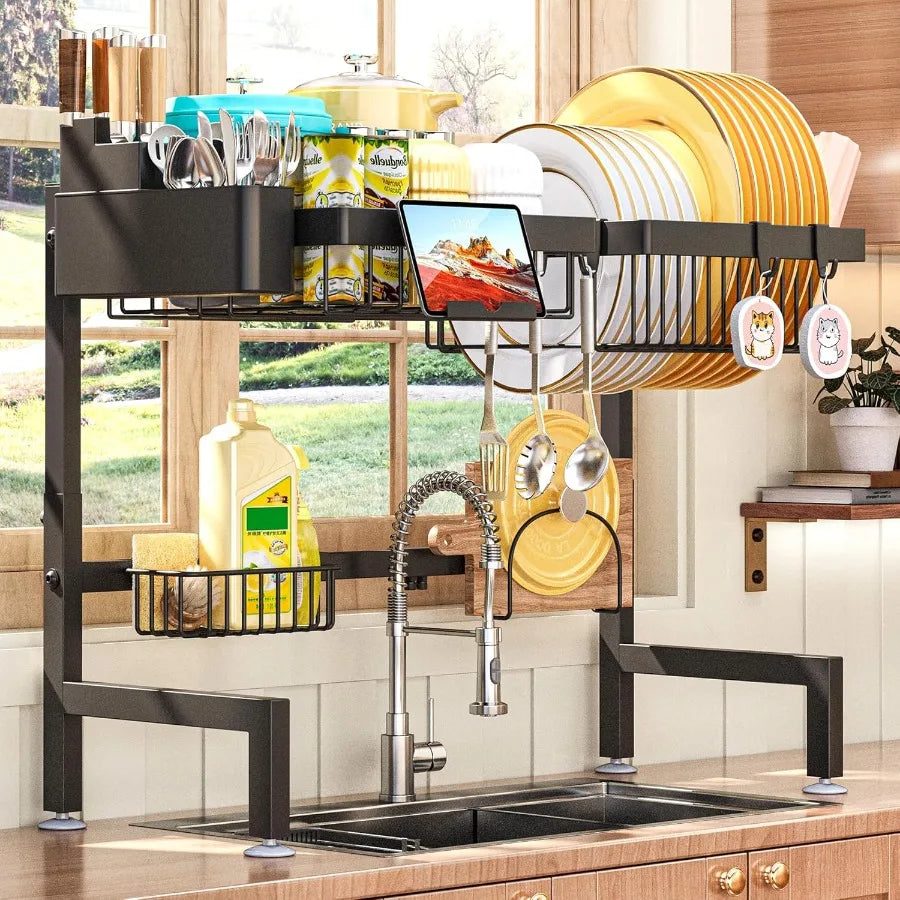 Over The Sink Dish Drying Rack Expandable 2 Tier Kitchen