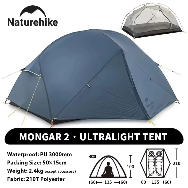 Naturehike Mongar Two Person Backpacking Tent Ultralight Waterproof Camping
