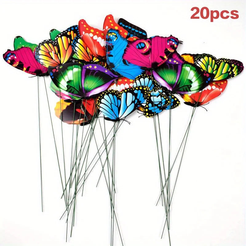 Butterfly Garden Stakes 3D PVC Decor for Yard and Pots