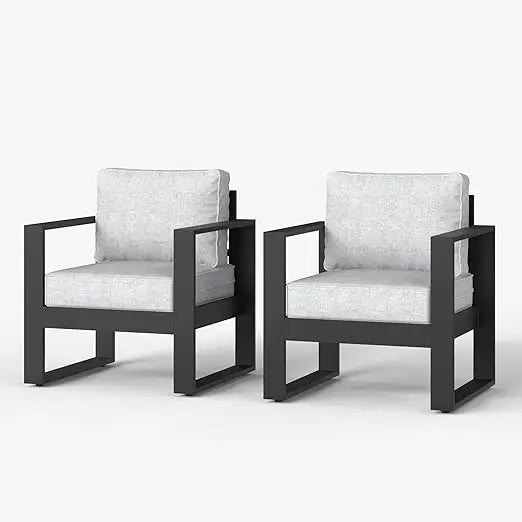 Outdoor Aluminum Patio Armchairs With Washable Cushions