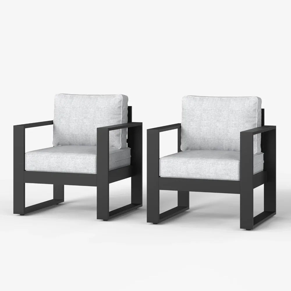 Outdoor Aluminum Patio Armchairs With Washable Cushions