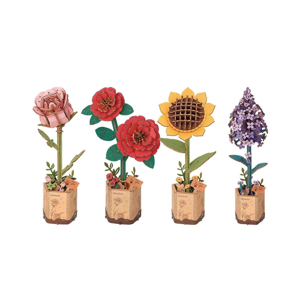 Robotime ROKR 3D Wooden Puzzle Flowers Bouquet Craft Kit
