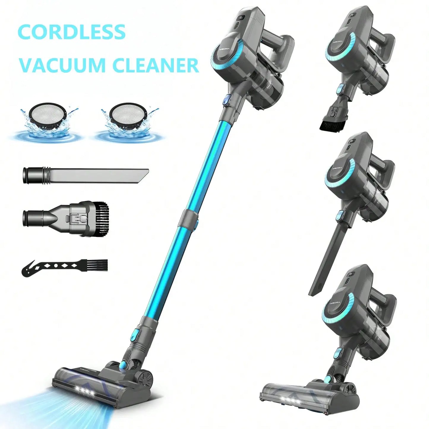 Cordless Vacuum Cleaner 6 In 1 Ultralight Stick Vacuum 40KPa