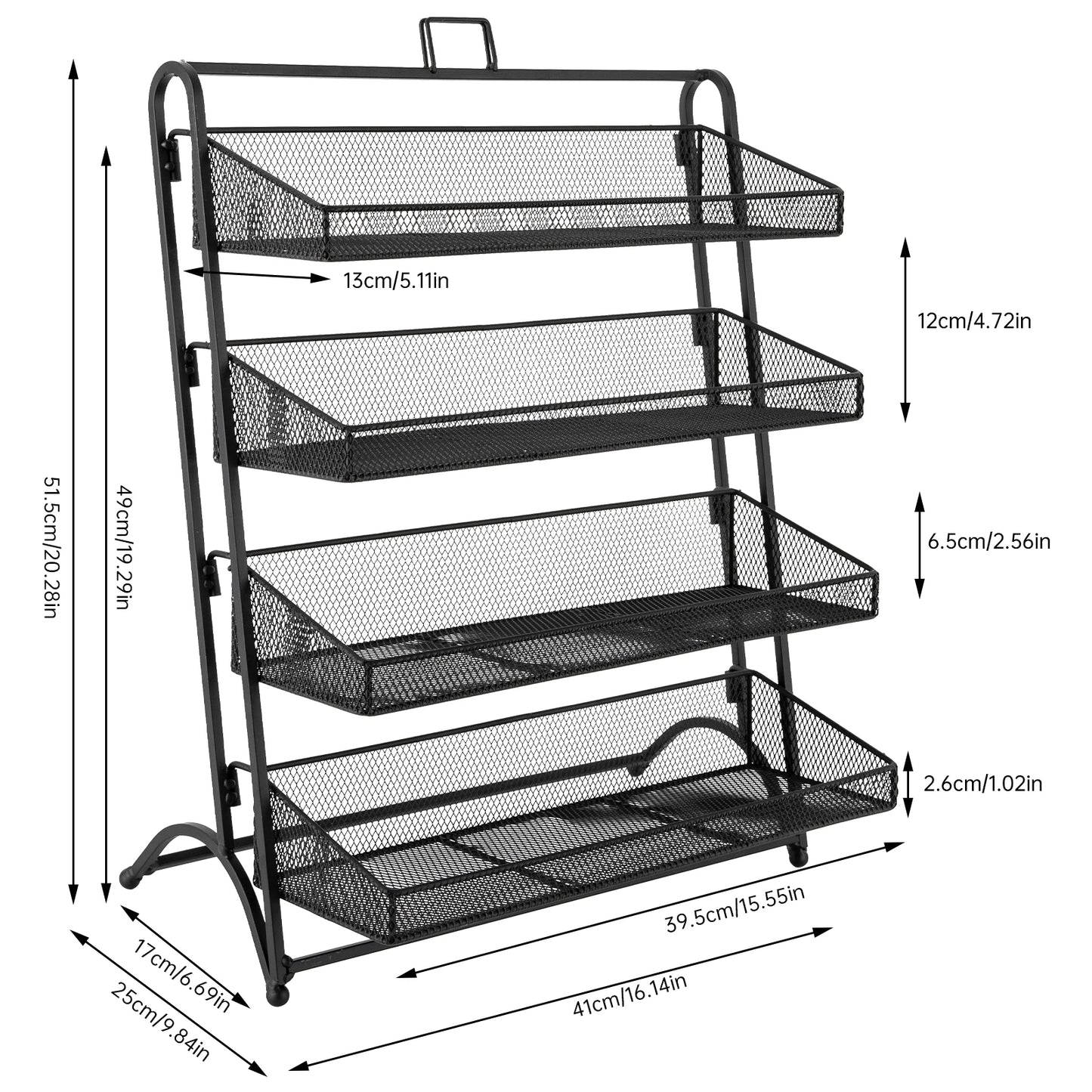 Bymaocar 4-Tier Snack Display Rack for Countertop Stores