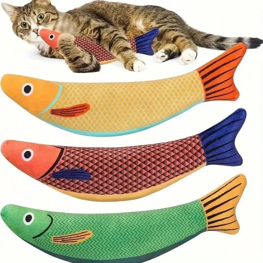 Realistic Fish Design Cat Toy With Sound For Indoor Play