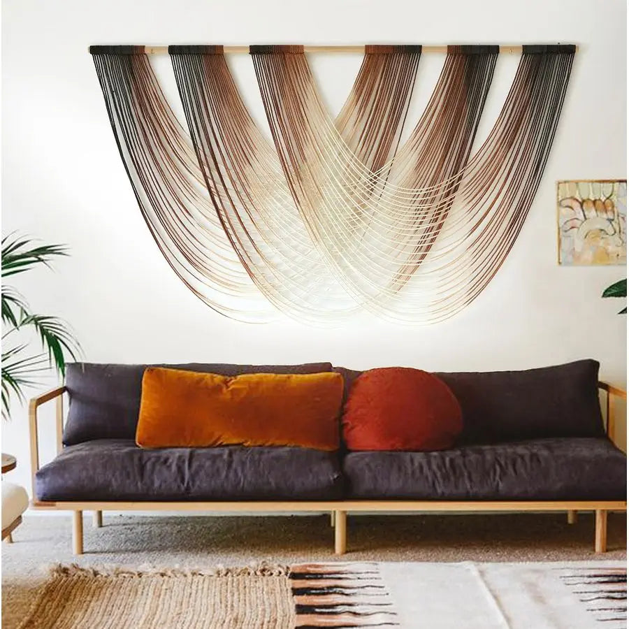 Dip Dyed Fiber Yarn Wall Hanging Wall Art Boho Decor