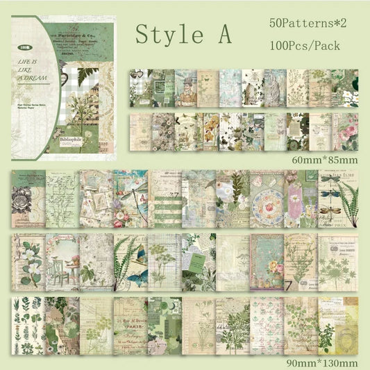 Past Stories Vintage Series Scrapbooking Paper Pack 100 Pieces