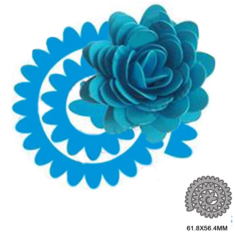 3D Spiral Flower Garland Cutting Dies For Scrapbooking Card Making