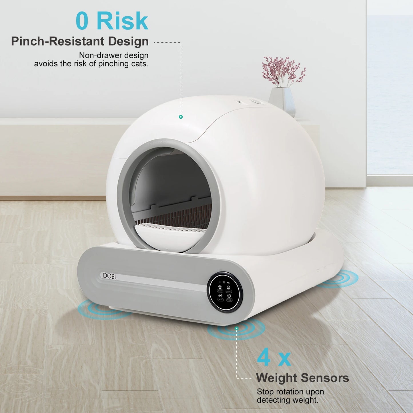 DOEL Self Cleaning Cat Litter Box Automatic Smart App