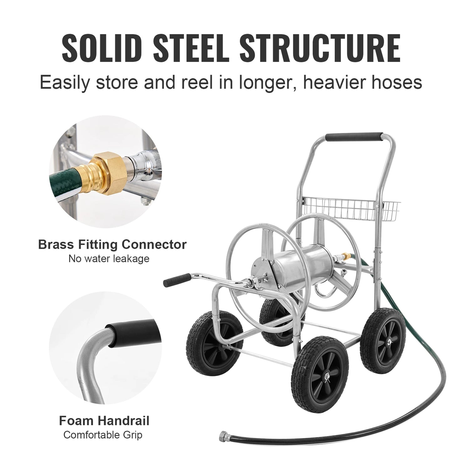 SucceBuy Hose Reel Cart Heavy Duty Garden Yard Hose