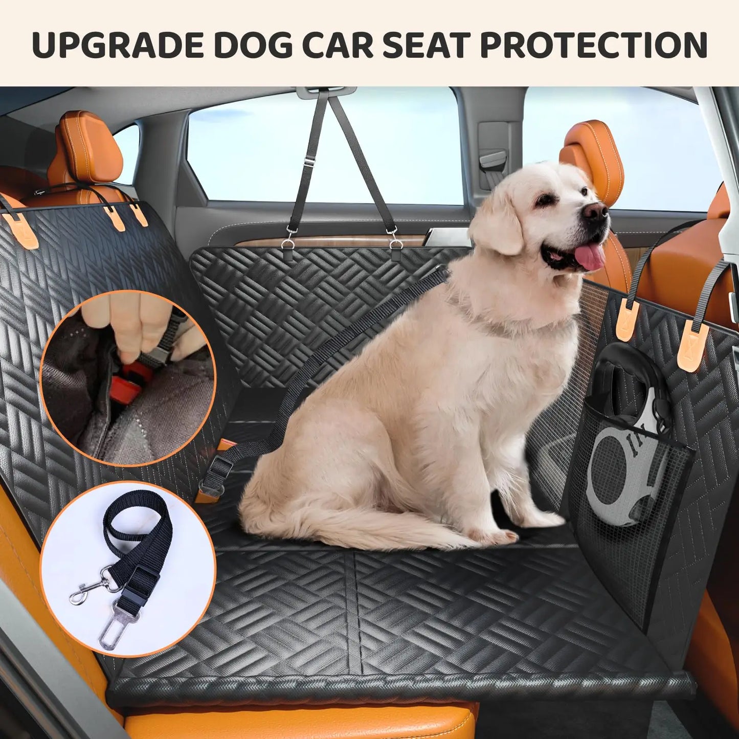 NONECN Hard Bottom Dog Seat Cover for Back Seat Extender