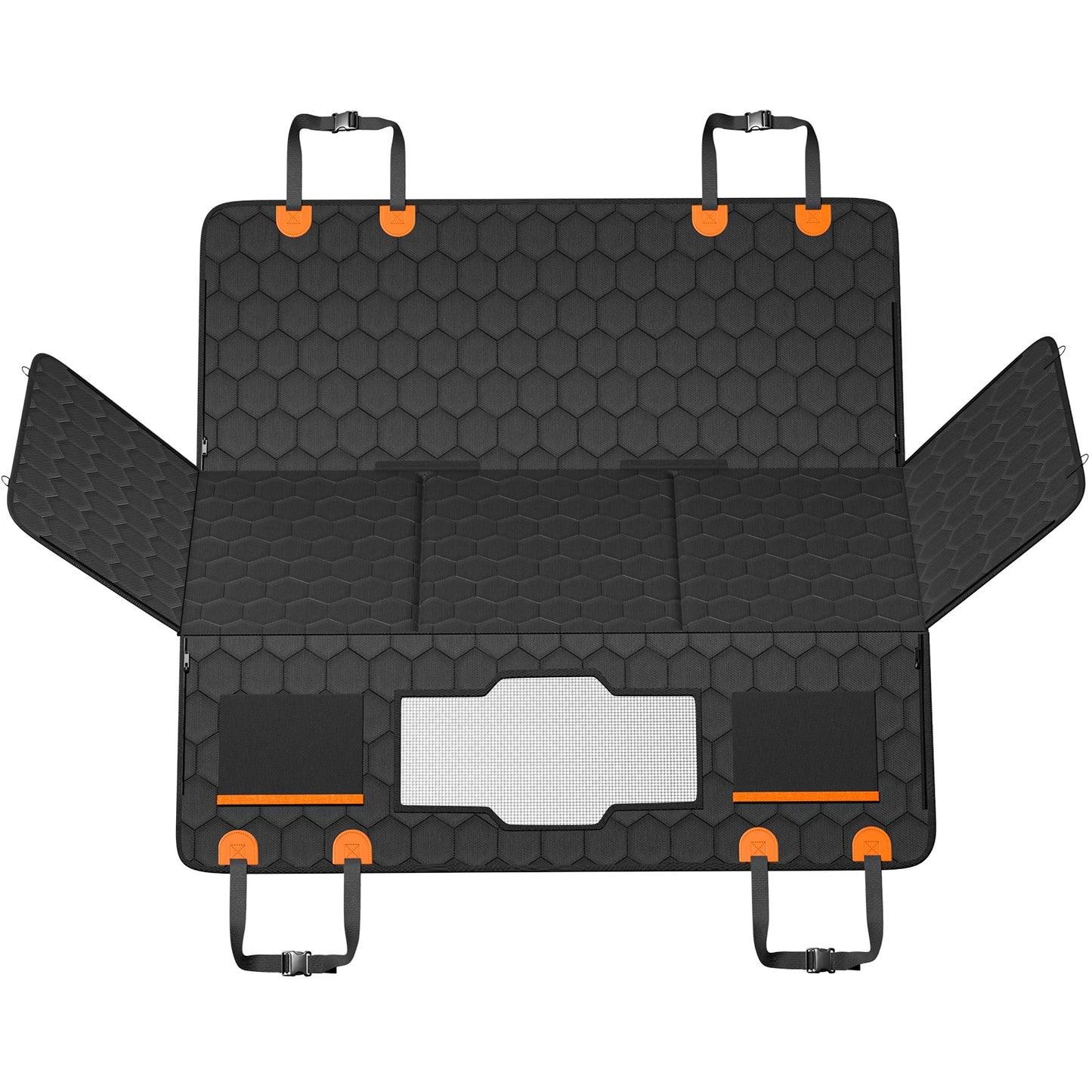 Back Seat Extender Dog Car Seat Cover With Mesh Window