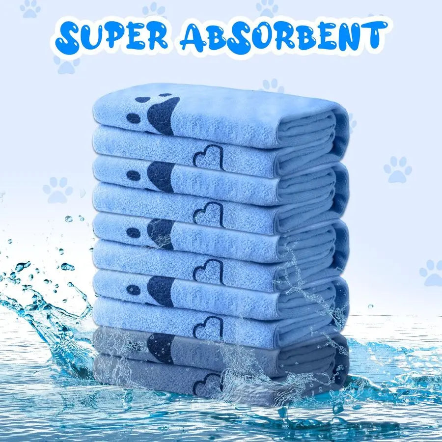 Dog Grooming Towels Microfiber 12 Pack Quick Dry Absorbent
